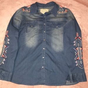 3J workshop Denim button down